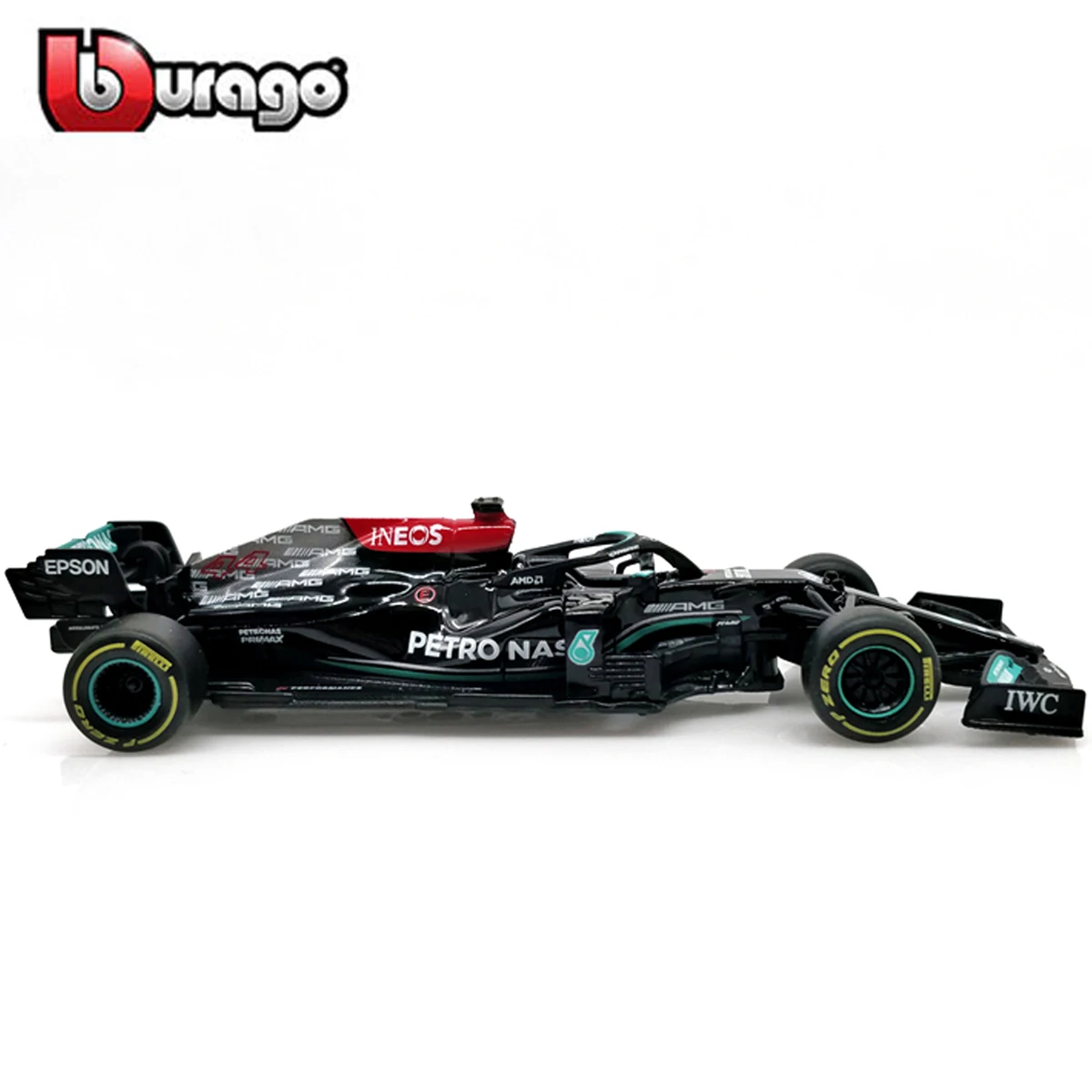 Bburago 1:43 2021 Mercedes AMG W12 E Performance #77 Valtteri Bottas Static Simulation Diecast Alloy Model F1 Racing Formula Car 3