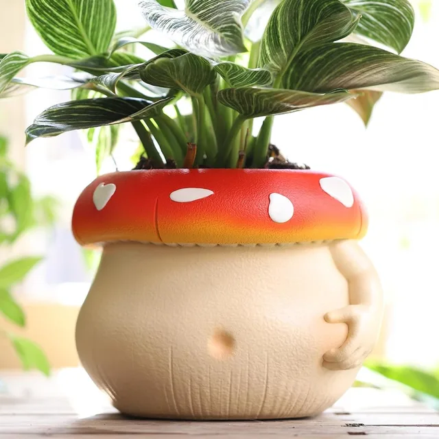2024 Cute Plant Pot,Flower Planter,Mushroom Ceramic Small Plant Pot,Cute Decorative Succulent Pot for Indoor & Outdoor Plants 5