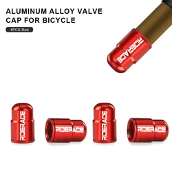 Aluminum Alloy Bicycle Tire Valve Cap - CNC Machined Dustproof Nozzle Cover (Red 4pcs)