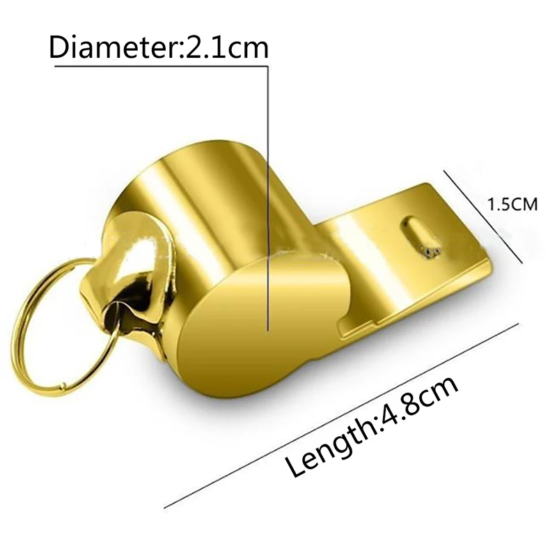 High Quality Stainless Steel Golden Whistle Hanging Neck Sports Whistle Lifeguard
