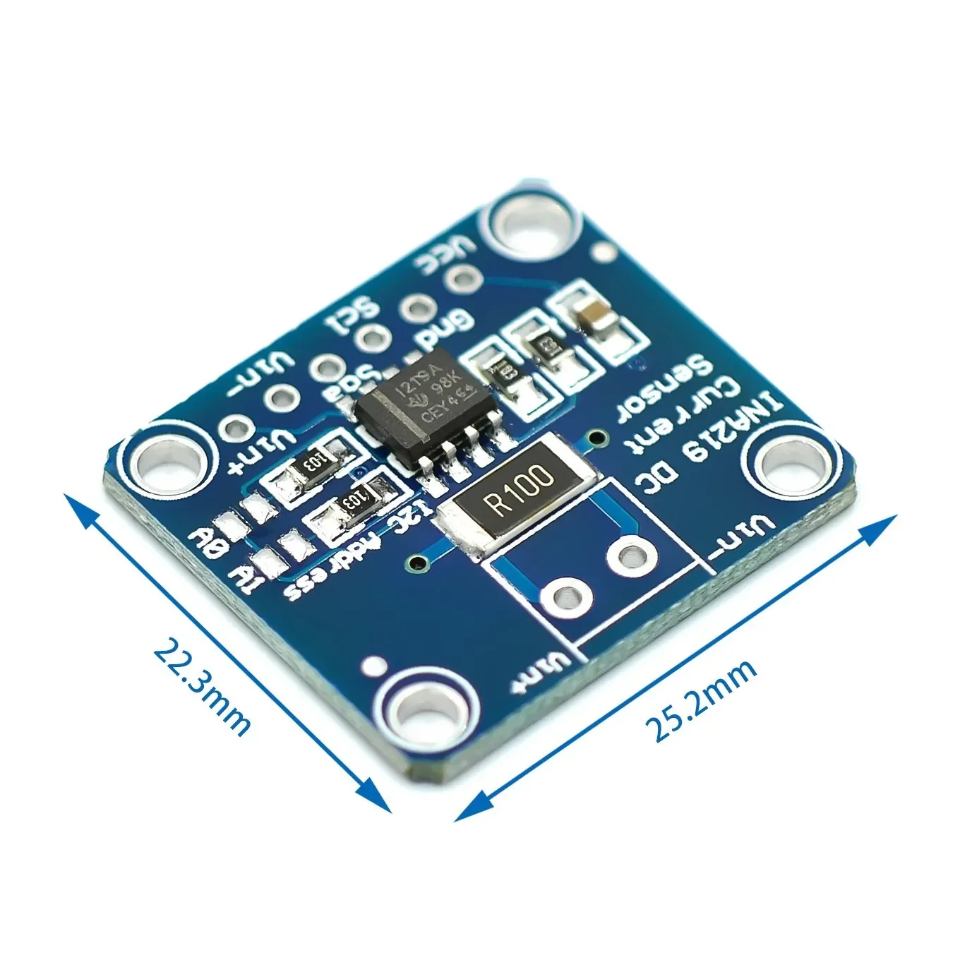 MCU-219 INA219 I2C IIC 제로 드리프트 양방향 전류 전력 모니터링 센서 모듈 센서 브레이크아웃 모니터링 모듈
