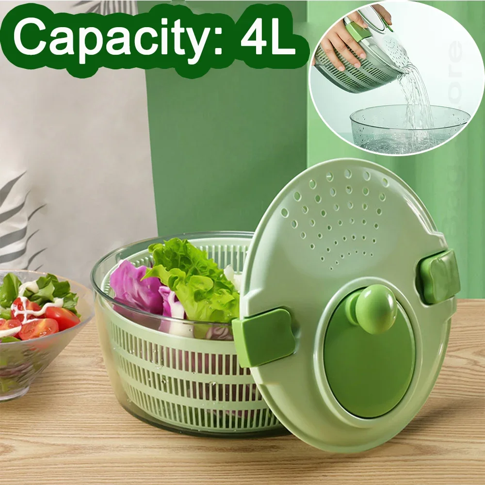 4L Vegetable Fruit Dehydrator Salad Drying Drain Basket Multifunction Food Drying Dehydrator Salad Dryer Tool Kitchen Supplies