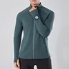 Men's Women's Marathon Running Training Jackets Thumb Holes Watch hole Stand collar Fitness Winter Jogging Training Zipper Coat 1