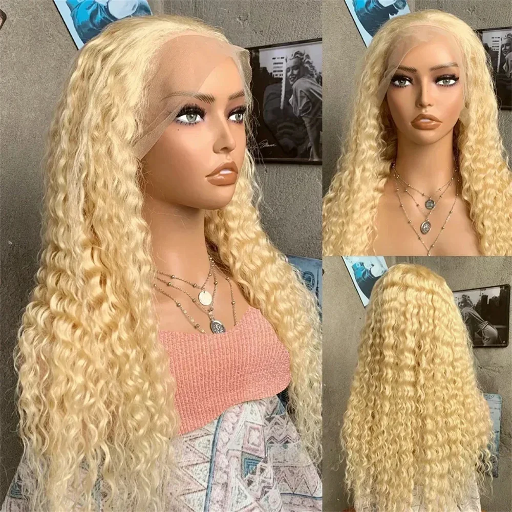 

Blonde 613 Hd Lace Frontal Wig 13x6 Deep Wave 30 Inch Colored Water Wave Wigs Human Hair 13x4 Curly Lace Front Human Hair Wig