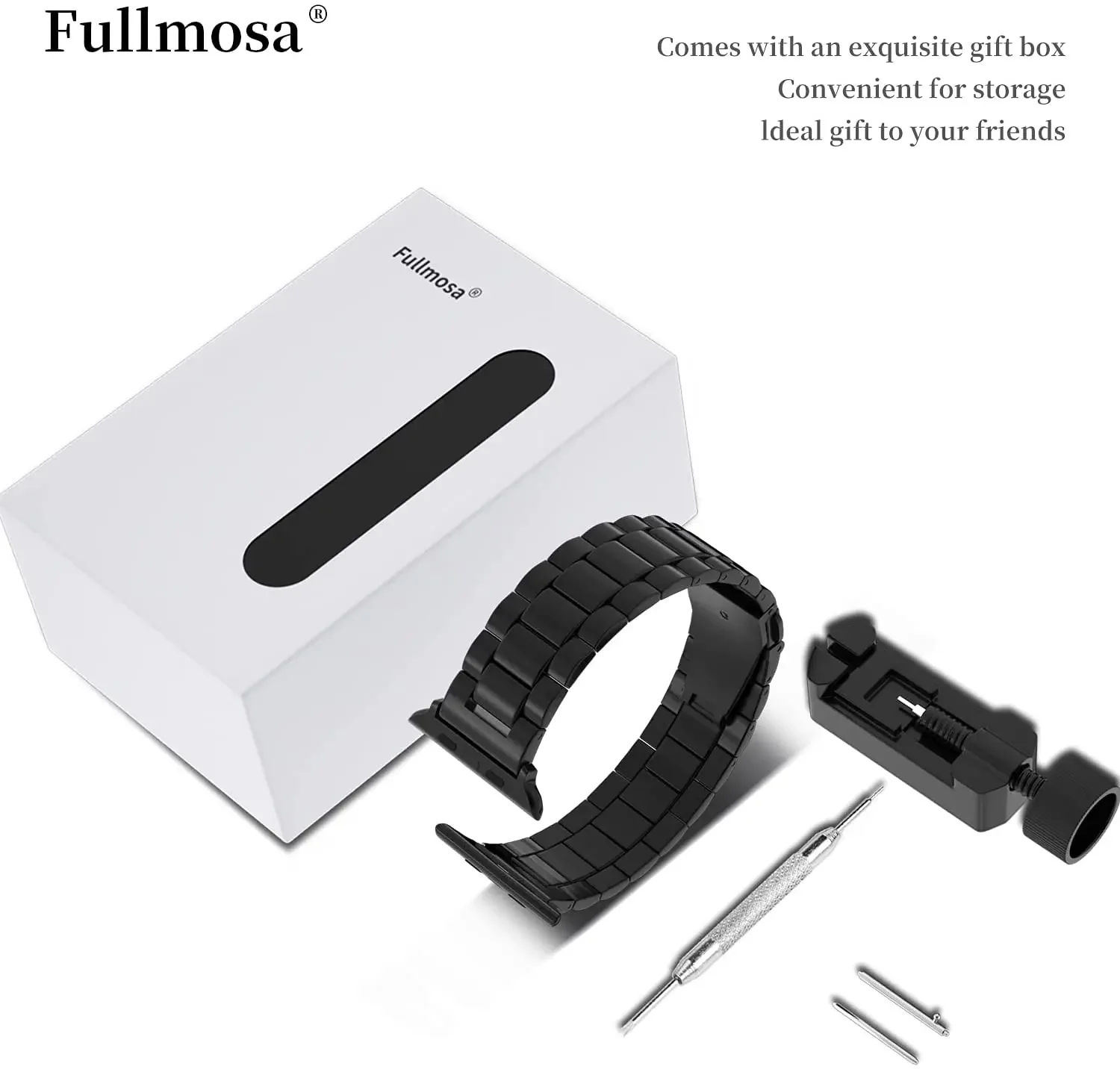 Fullmosa for Apple Watch Band 40mm Stainless Steel Strap for Apple Watch Series 9 8 7 SE 2&1 38mm 41mm 42mm 44mm 45mm correas