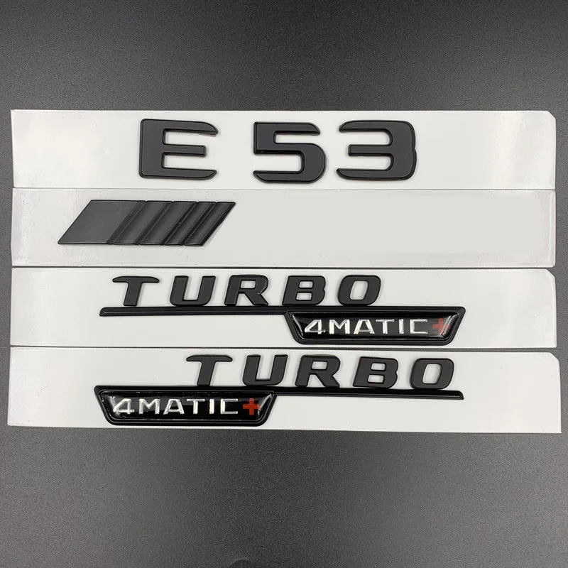 ABS Black 3d Letters For Car Fender Badge Turbo 4matic Emblem Logo Mercedes Benz E53 AMG W213 W212 Trunk Stickers Accessories