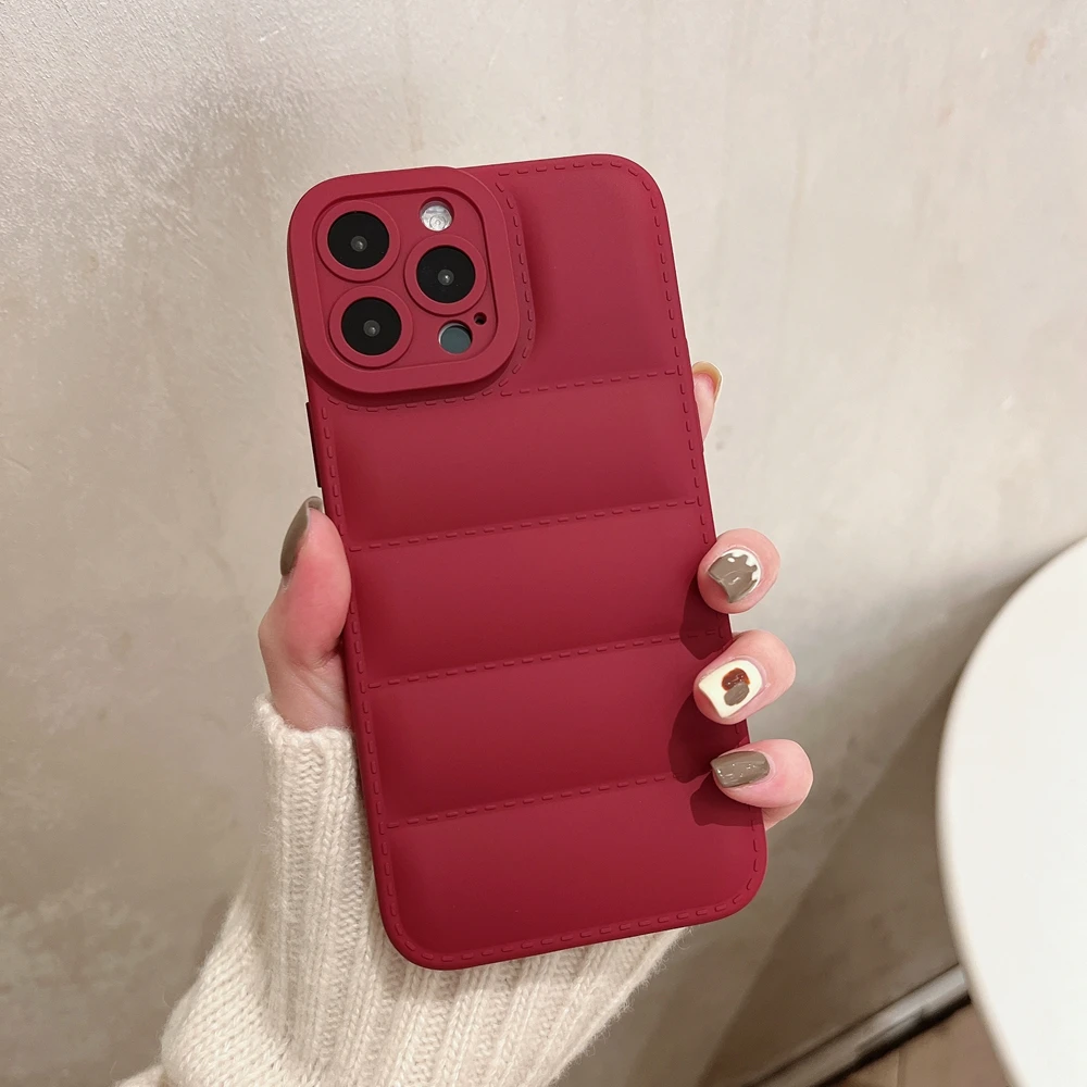 Роскошный чехол-пуховик для телефона iPhone 13 12 11 14 Pro Max X XR XS Max  8 7 14 Plus, зимний противоударный мягкий силиконовый чехол-накладка |  AliExpress