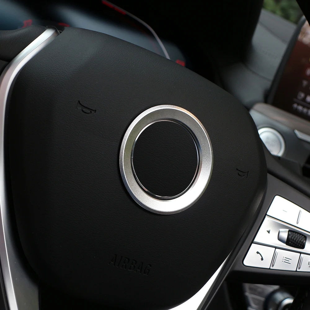 Premium Aluminum Steering Wheel Logo Trim Cover