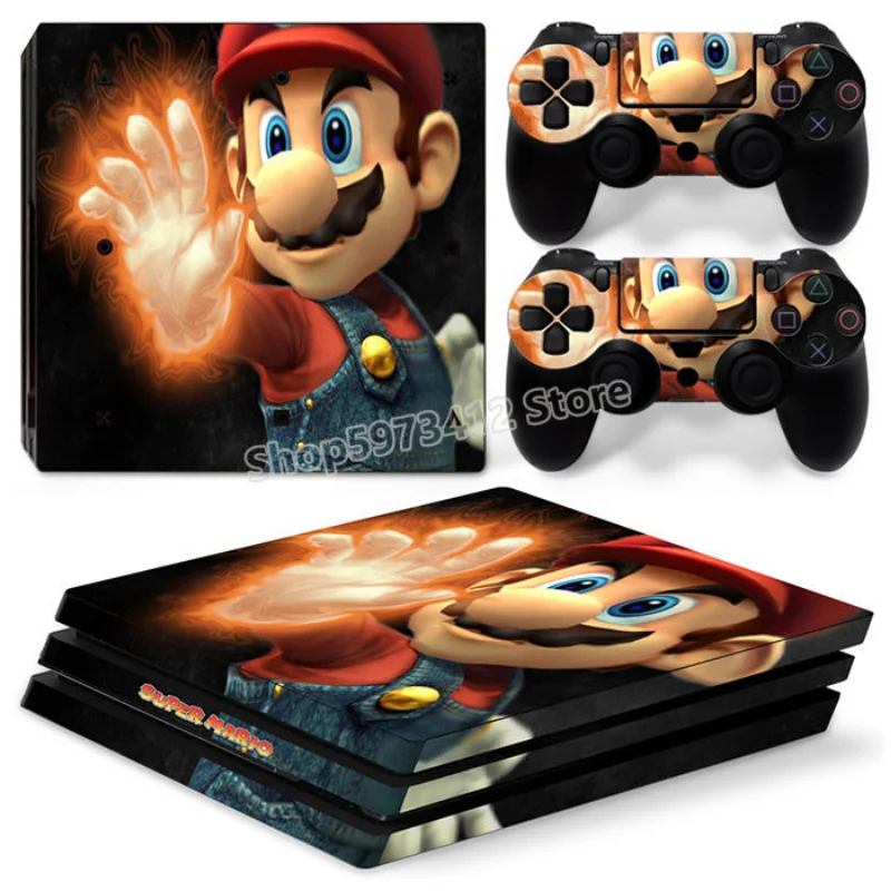 For PS4 Pro Super Gaming Skin Sticker Pack Cartoon Mario Bros Holographic Anime Colorful Stickers Halloween - AliExpress