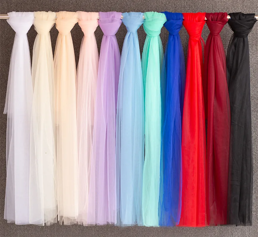 Description Picture 6 of item150cm*200cm Tulle Table Runner Soft Mesh Tulle Wedding Chair Decoration Table Skirt Wed Backdrop Table Runners
