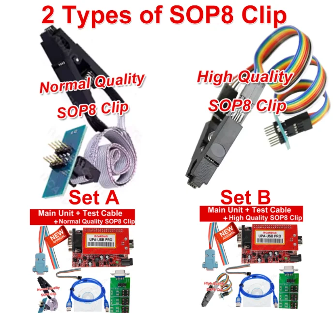 Hohe/normale Qualität SOP8 SOIC8 Clip Full Script UPA-USB V1.3 SN:050D5A5B ECU Chip Tunning Upa USB Programmierer für Windows 7/10 – Detail 2
