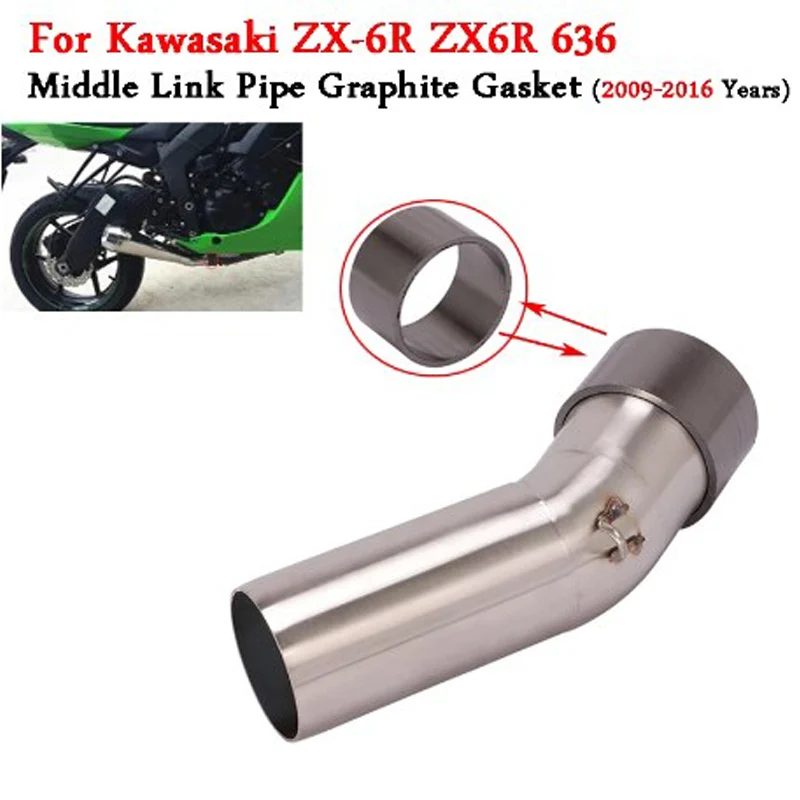 Slip On For Kawasaki Ninja ZX6R ZX-6R 636 Motorcycle Exhaust Escape Modified Middle Link Pipe Moto Muffler 2009 - 2022 Years - Image 6