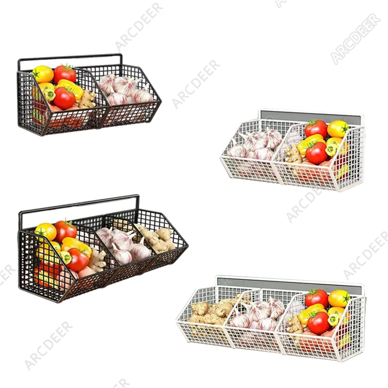 Wall-Mounted Kitchen Storage Shelf – No-Drill Adhesive Organizer Basket 6