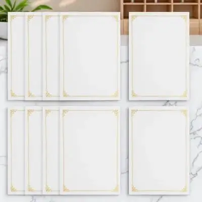 10Pcs 인증서 용지 A4 졸업 수료증용 빈 졸업장 용지 인쇄 가능 쓰기 가능 인증서 용지