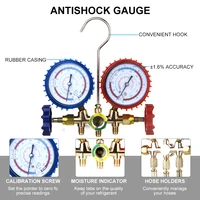 Jauge de collecteur de réfrigérant, ensemble de réfrigération de climatisation, outils de climatisation avec tuyau et crochet pour R404A R410A R22 R134A 4