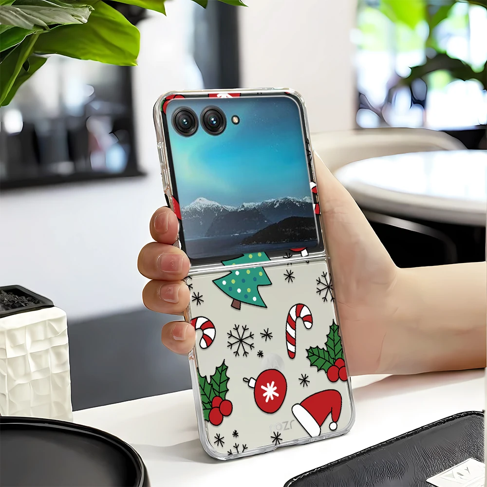 Winter Christmas Snowflakes Hard PC Folding Phone Case Cover