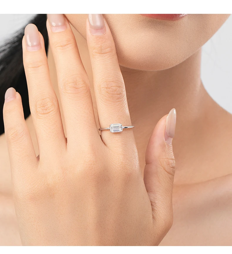 MODIAN Ring aus 925er-Sterlingsilber mit geometrischen Herzen und Zirkonia, luxuriös, hochwertig, Hochzeit, edler Schmuck für Frauen, Verlobungsgeschenke – Detail 3