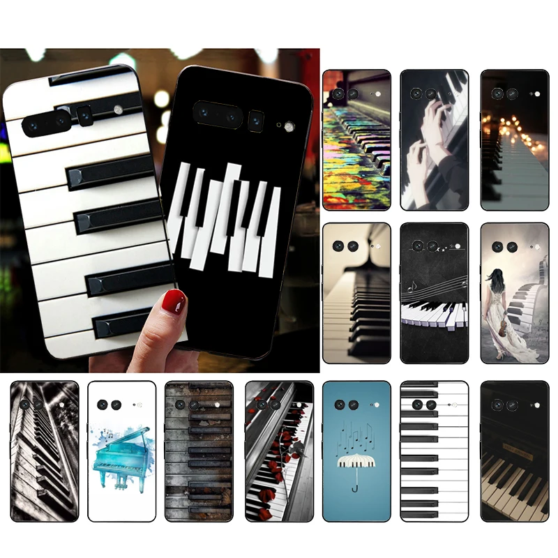 

Phone Case for Google Pixel 8 7 Pro 7a 6A 6 Pro 5A 4A 3A Pixel 4 XL Pixel 5 6 4 3 3A XL Music piano keyboard Case