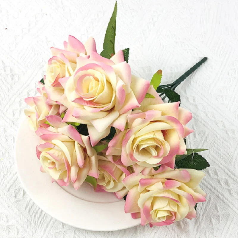 Bakiauli 25 Pièces Fleurs Artificielles Rose, Boîte Rose Artificielle Fleur Gâteau Décoration Fausse Fleur Décoration Pour Mariage Arrangement Floral Décoration D'anniversaire