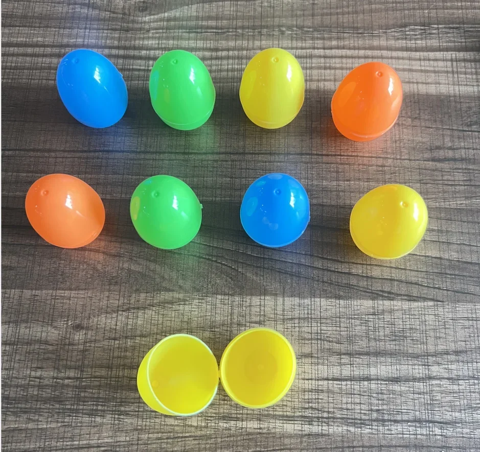 Plastic Twisted Egg for Kids, Bright Color, Open Easter Eggs, Assorted Simulation Eggshell, Holiday Decorations, 10 Pcs