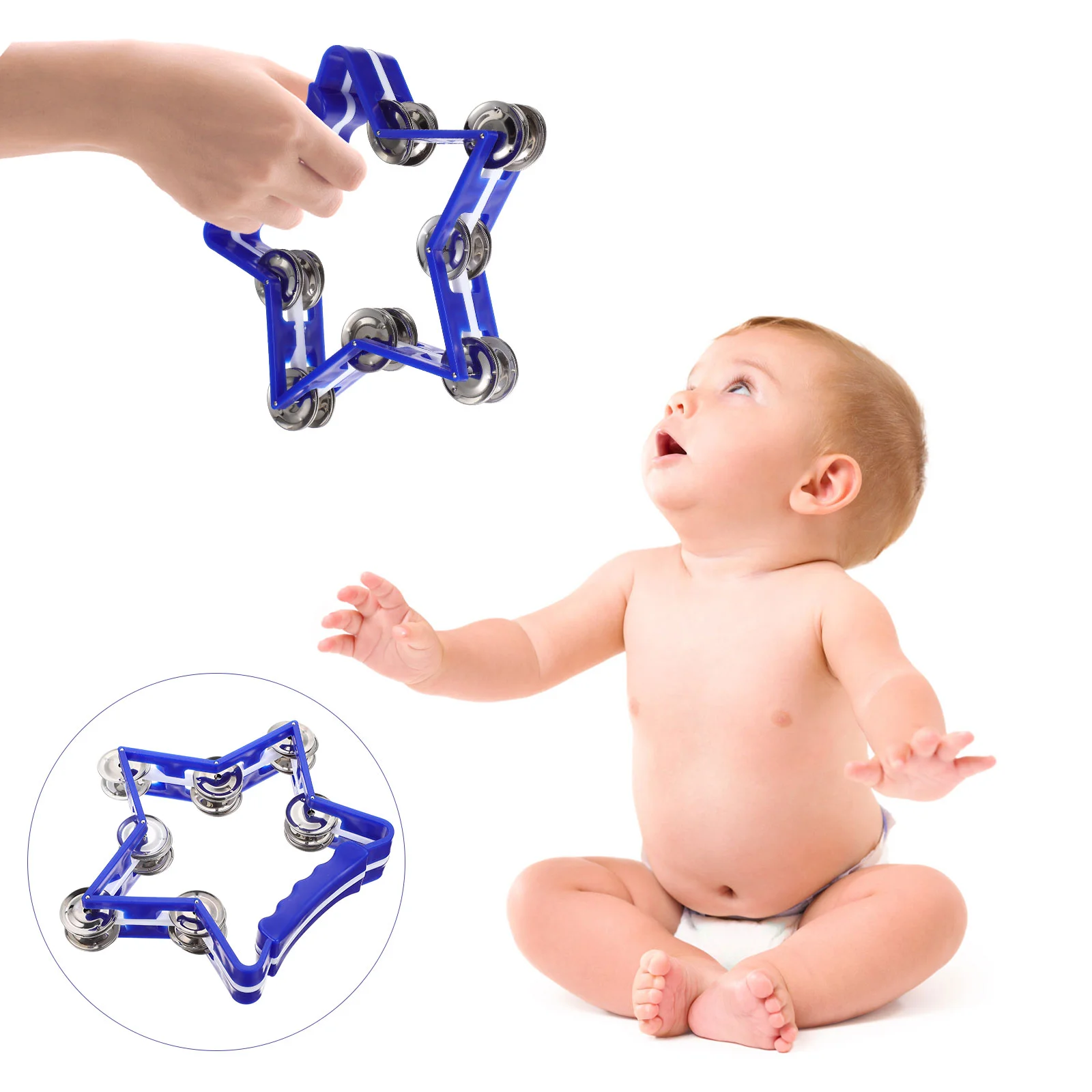 Pentagram Hand Bell Prop Cheer Props Five-Star Shaped Bells Party Cheerful Children Kids Musical Instruments