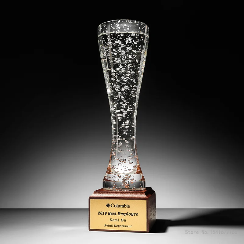 Trofeo de cristal personalizado, Burbuja personalizada, premio de excelente  empresa, vidrio con letras personalizado, alto grado, 1 ud.