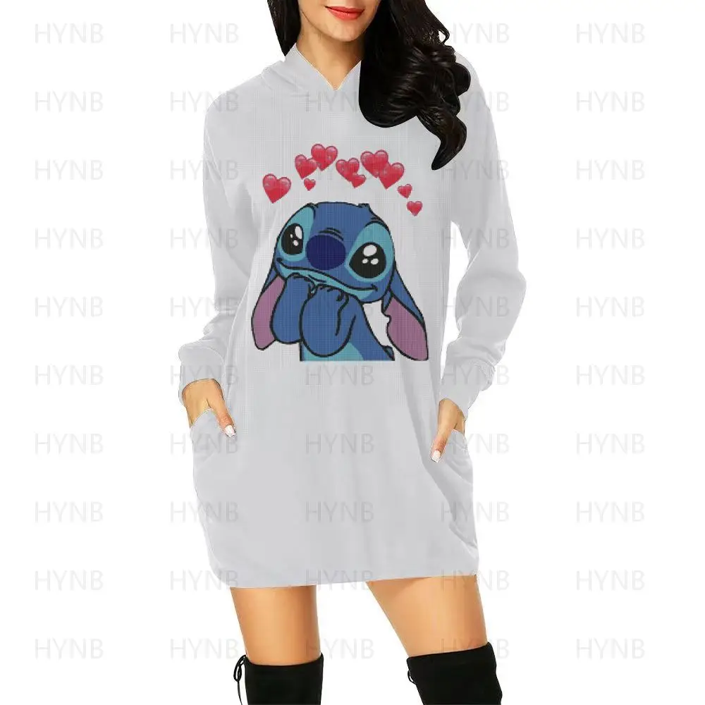 Chic Woman Evening Dress Hoodie Dresses Disney Y2k Sweater Dress Sexy Mini  Long Sleeves Elegant Women's Party 2022 Luxury Stitch| | - AliExpress