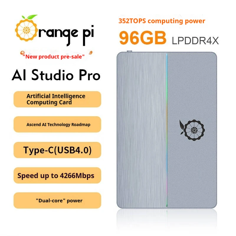 Orange Pi AI Studio Pro ��� ī�� Ascend Deve Board 352 TOPS ���� OCR �ν� ���� ��ǻ�� ī��