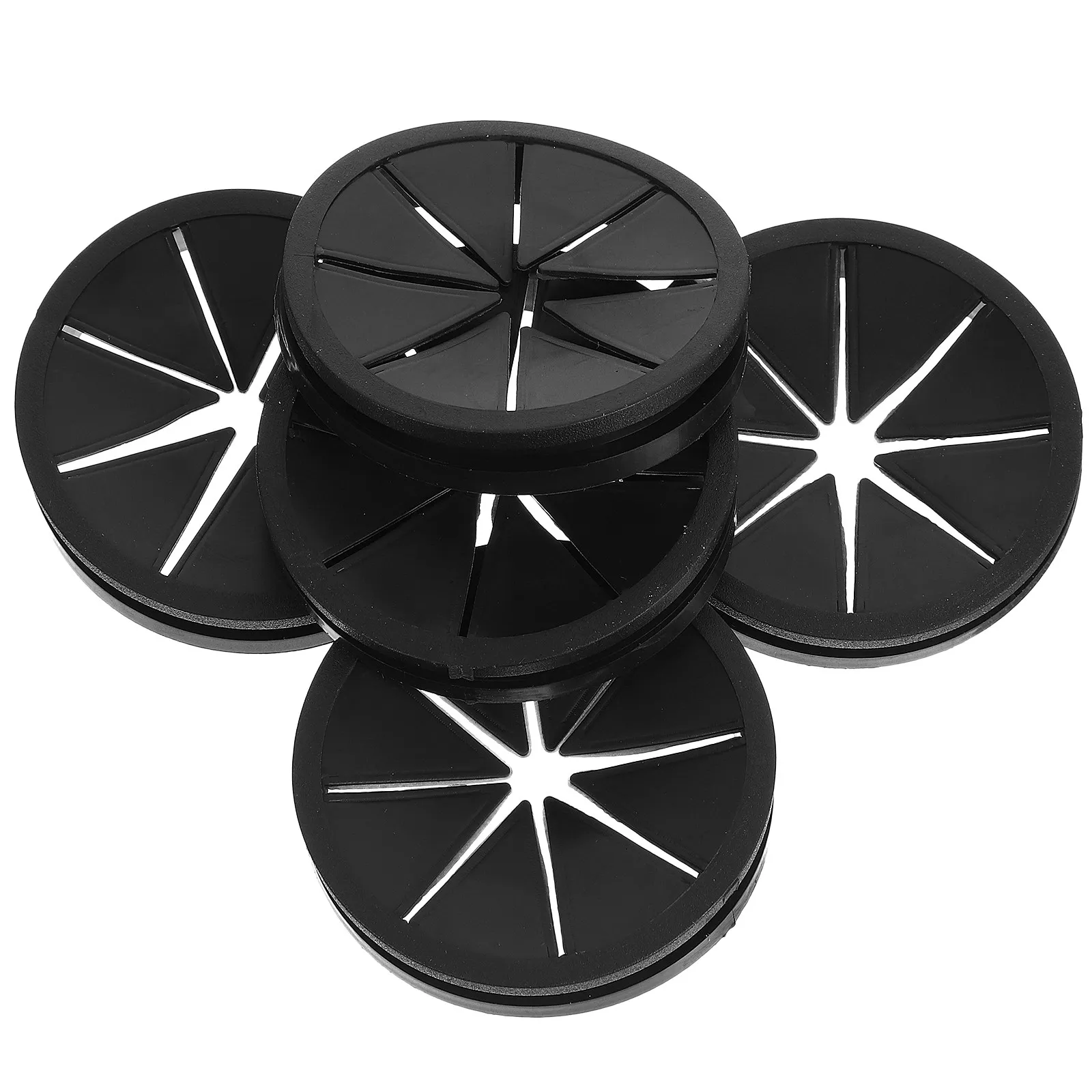 5Pcs 데스크 그로멧 케이블 정리기 가정용 사무실 컴퓨터 책상 케이블 구멍 커버 코드 관리용 유연한 와이어 홀더 블랙