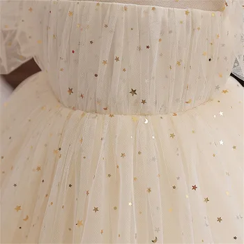 Children Luxury Party Formal Dress Toddler Kids Ruffle Sequin Princess Evening Dress Baby Girls Pageant Gown Wedding Tulle Dress 6