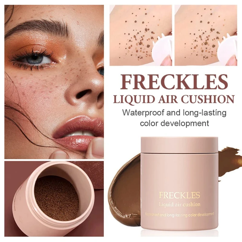 Natural Lifelike Face Fake Freckle Pen Soft Brown Stamp Air Cushion Freckle Makeup Waterproof Dot Spot Pen Makep Tool Cosmetics face concealer pen freckle stamp kit