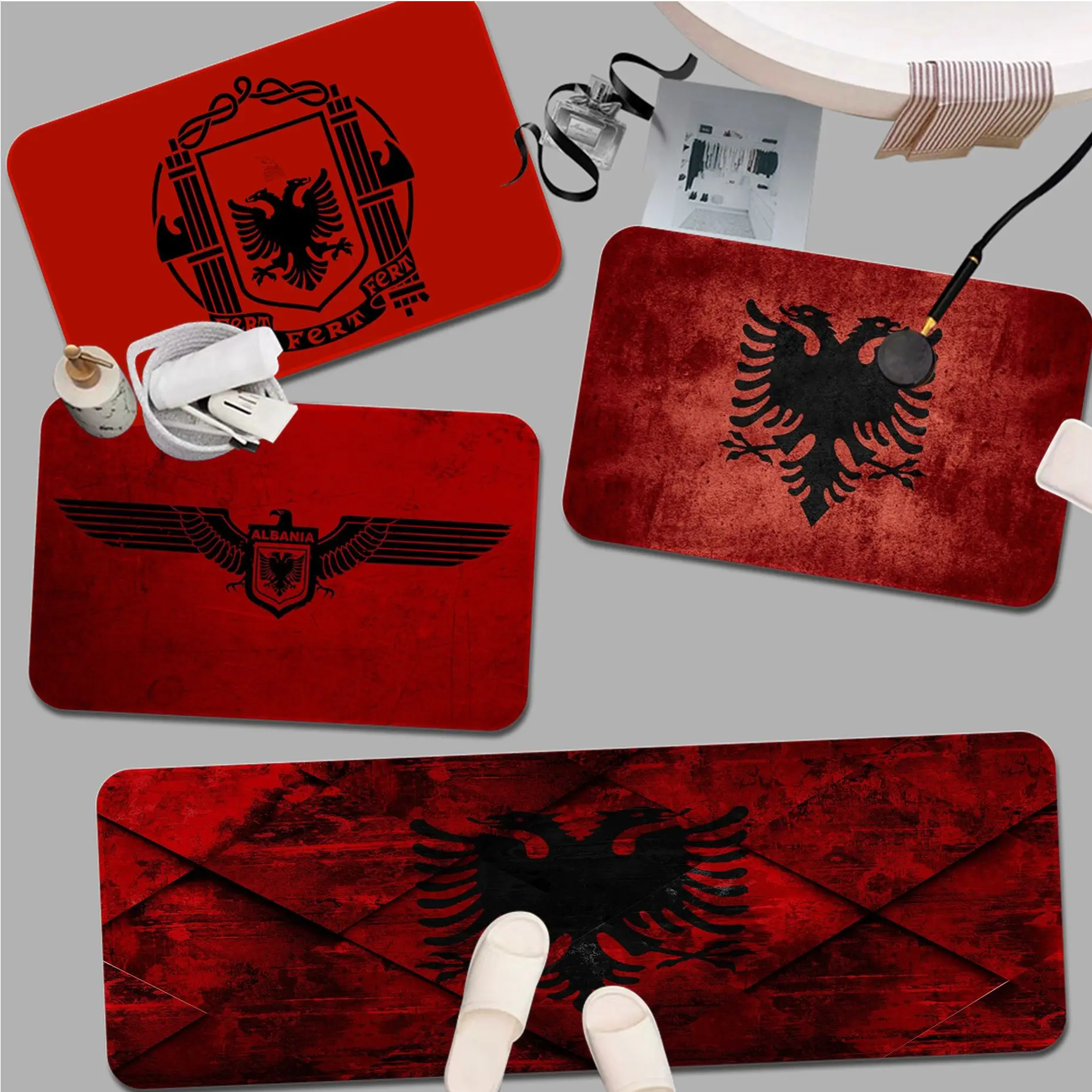 

Albania Flag Floor Mat Floor Mat Rectangle Anti-slip Home Soft Badmat Front Door Indoor Outdoor Mat Welcome Doormat