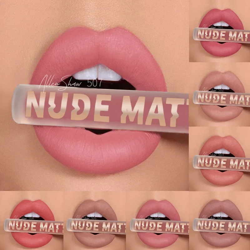8 Colors Makeup Matte Lipstick Waterproof Long Lasting Lip Stick Sexy Red Pink Velvet Nude Lipsticks Make Up Lip Tint Cosmetics lip makeup lip tint