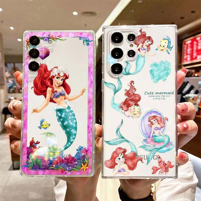 Princess The Little Mermaid Phone Case Per Samsung S24 S23 S22 S21 S20 Fe Ultra Pro Lite Plus Cover Morbida Trasparente