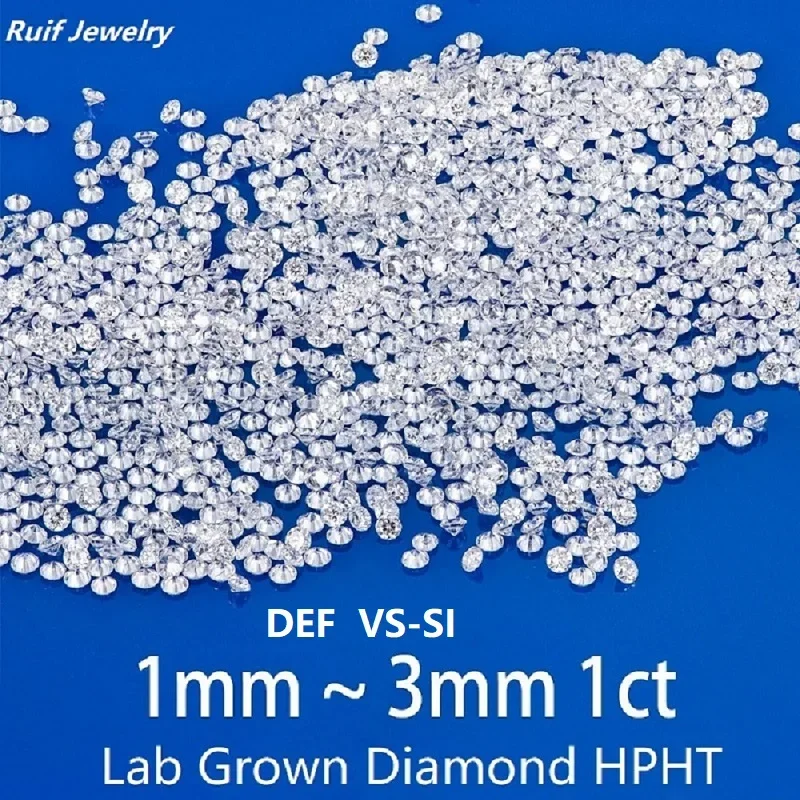

Ruif 1.0mm - 3.0 mm DEF Color VS-SI Melee Lab Diamond Price Per Carat HPHT Loose Melee Lab Grown Diamond for Jewelry Making