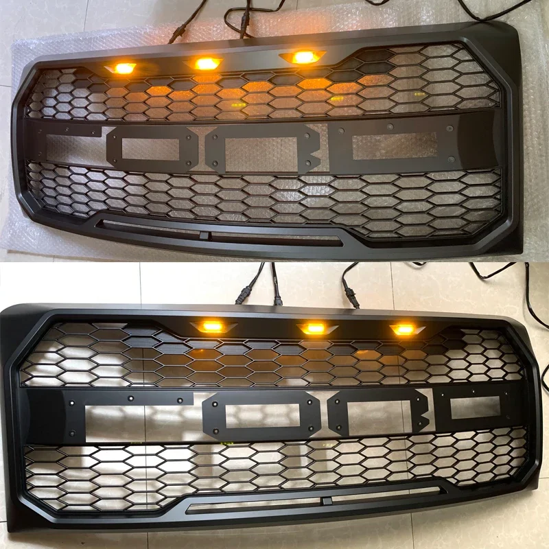 

For F-150 2009 2010 2011 2012 2013 2014 Modified For Ford F150 Grill Raptor Style Racing Grills Front Bumper Grilles Grill Mesh