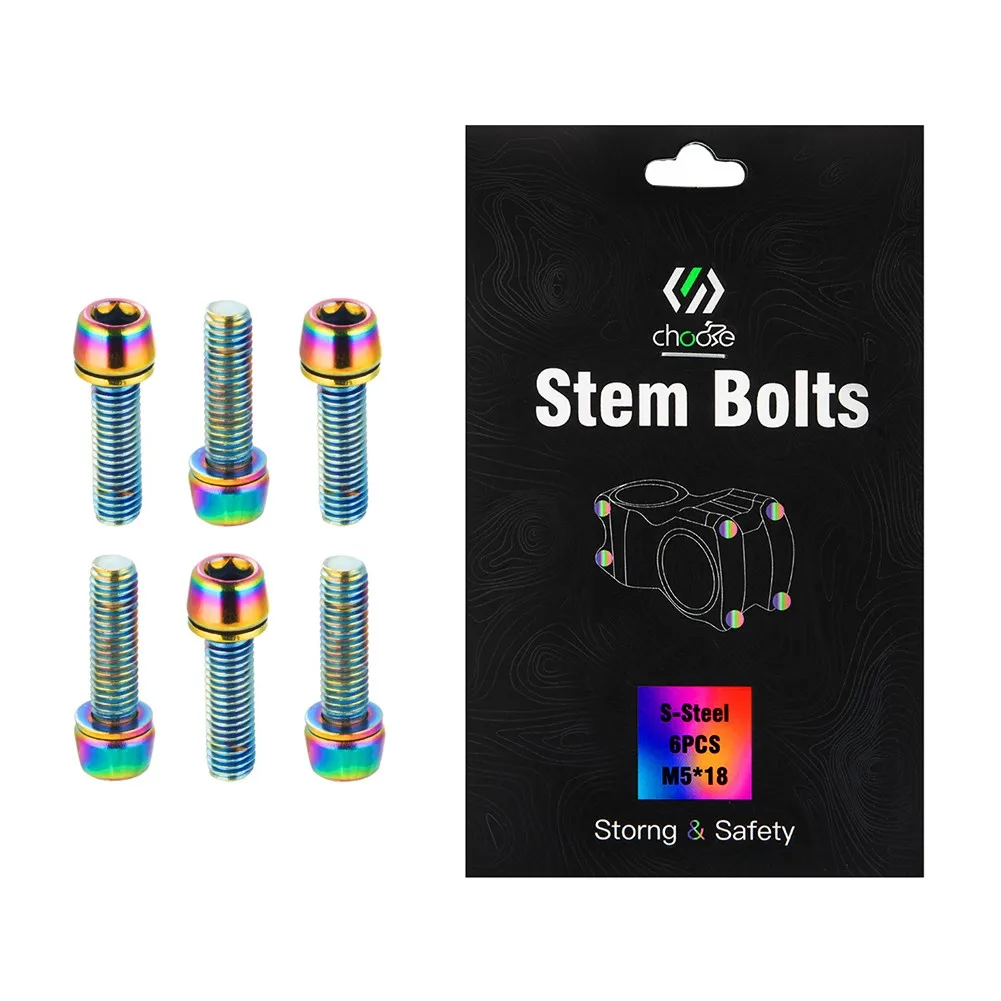 Anti Rust Bike Stem Bolts 6x M5*18mm Titanium Alloy Screws For Front...