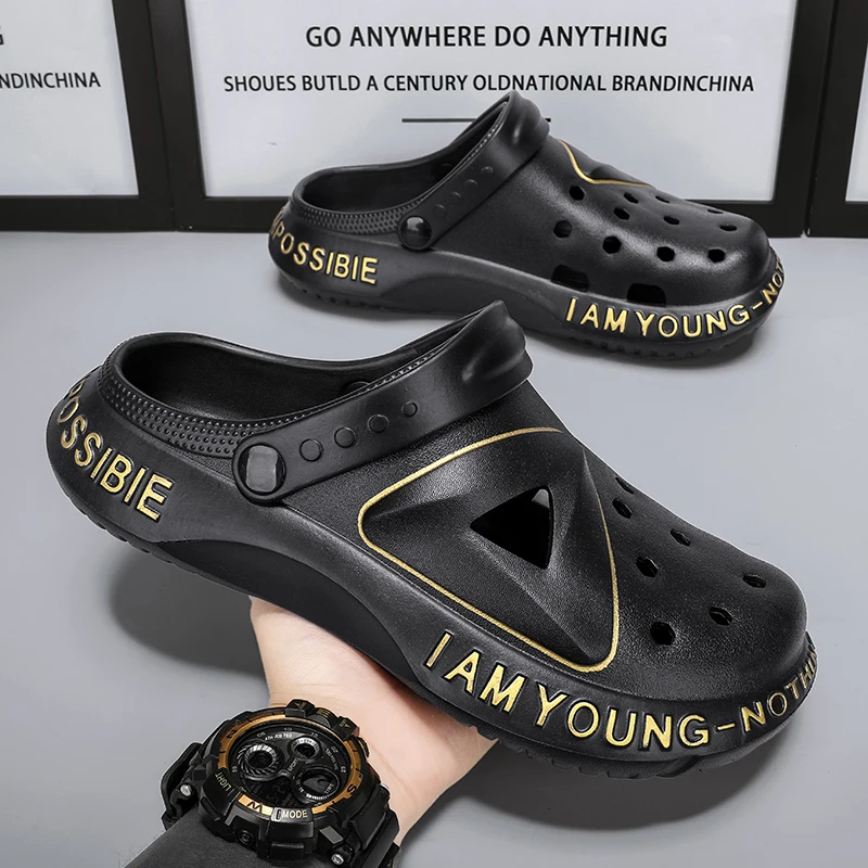 

Fashion Men Outdoor Beach Sandals Slippers Clogs Comfortable Soft Clogs Trend Garden Shoes Men Casual Shoes Mens Beach Sandals