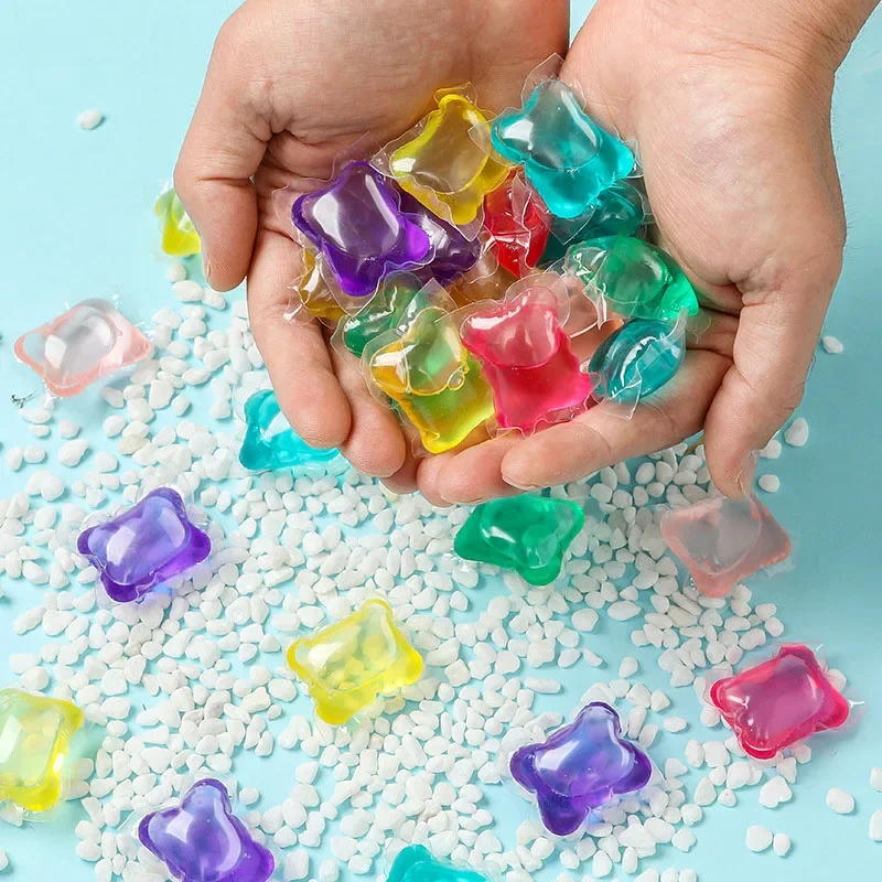 30PCS Powerful Laundry Ball Beads Portable Stains Film Gel Capsules Travel Washing Liquid Household Cleanning Detergent