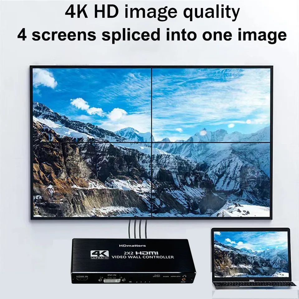4K HDMI Video Wall Controller 2X2 HDMI DVI Video wall processor 1X2 1X4 1X3 2X1 3x1 4X1 Multi Screen Processor Splicer