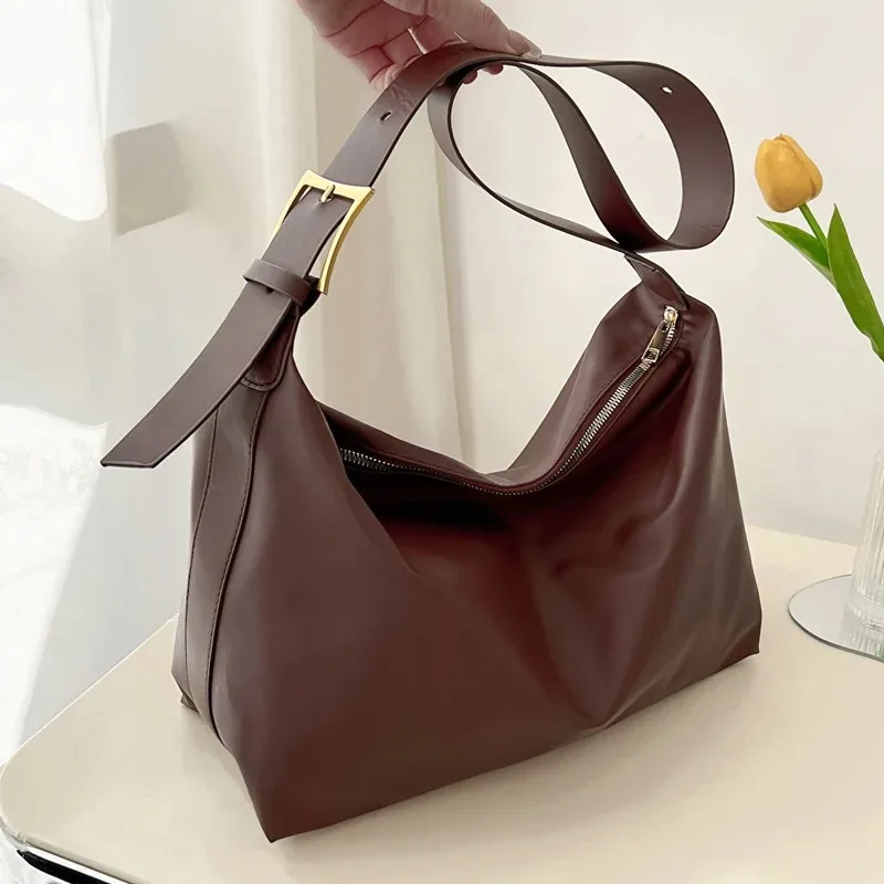 Vintage Pillow Design PU Leather Boston Handbag for Women Large Capacity Shoulder Crossbody Bags Fashion Commuting Totes