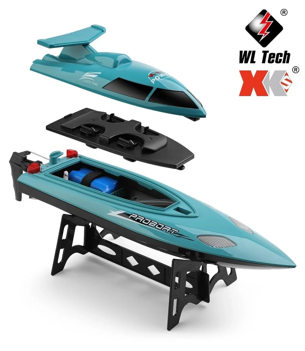 WLtoys XK WL911-A RC 보트, 방수, 21 km/h, 2.4GHz, 370 브러시리스 모터, 리모컨 선박 수냉 시스템, 배터리 포함
