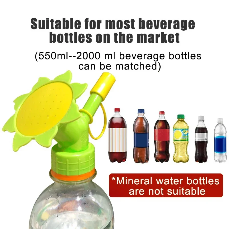 Watering can 2-In-1 Bottle Cap Sprinker Home Garden Mini Watering Can Double Head Water Spout Bonsai Nozzle Indoor Outdoor Seedling Plant