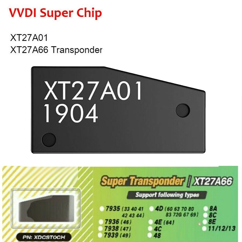 VVDI 슈퍼 칩 XT27A01 XT27A66 트랜스폰더, ID46, 40, 43, 4D, 8C, 8A, T3, 47, VVDI2 VVDI 미니 키 도구용, 2 개