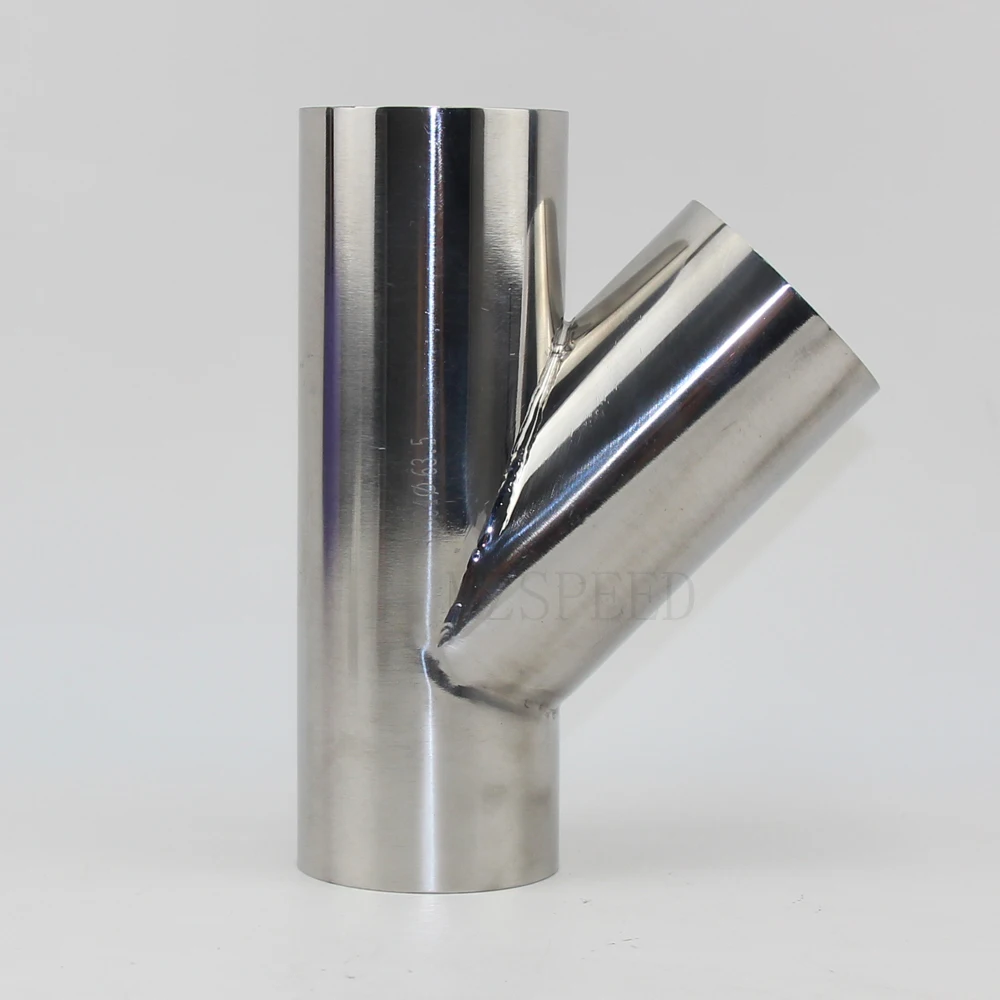 304 Stainless Steel 45 degree tee Stainless Steel Bevel 1.5 mm 2 thick tube OD 19mm-51 mm