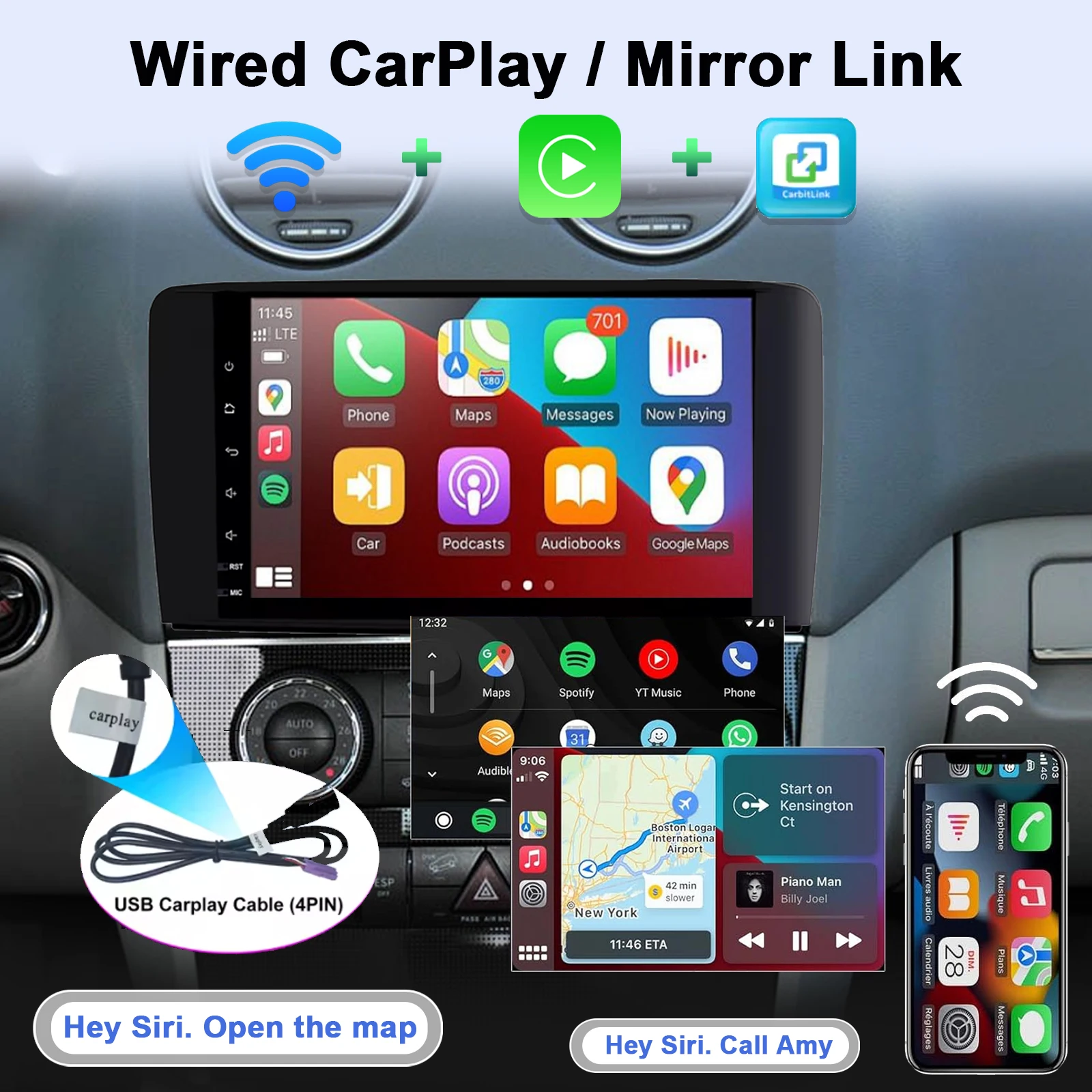 9"Android Car Radio for Mercedes Benz GL ML CLASS W164 X164 ML350 ML450 ML500 GL