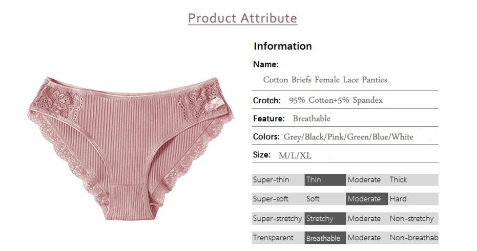 Floral Lace Cotton Women Panties Underwear Women Briefs Comfortable Female Underpants Solid Color Pantys Lingerie M-XXL 3PCS/Set cotton panties