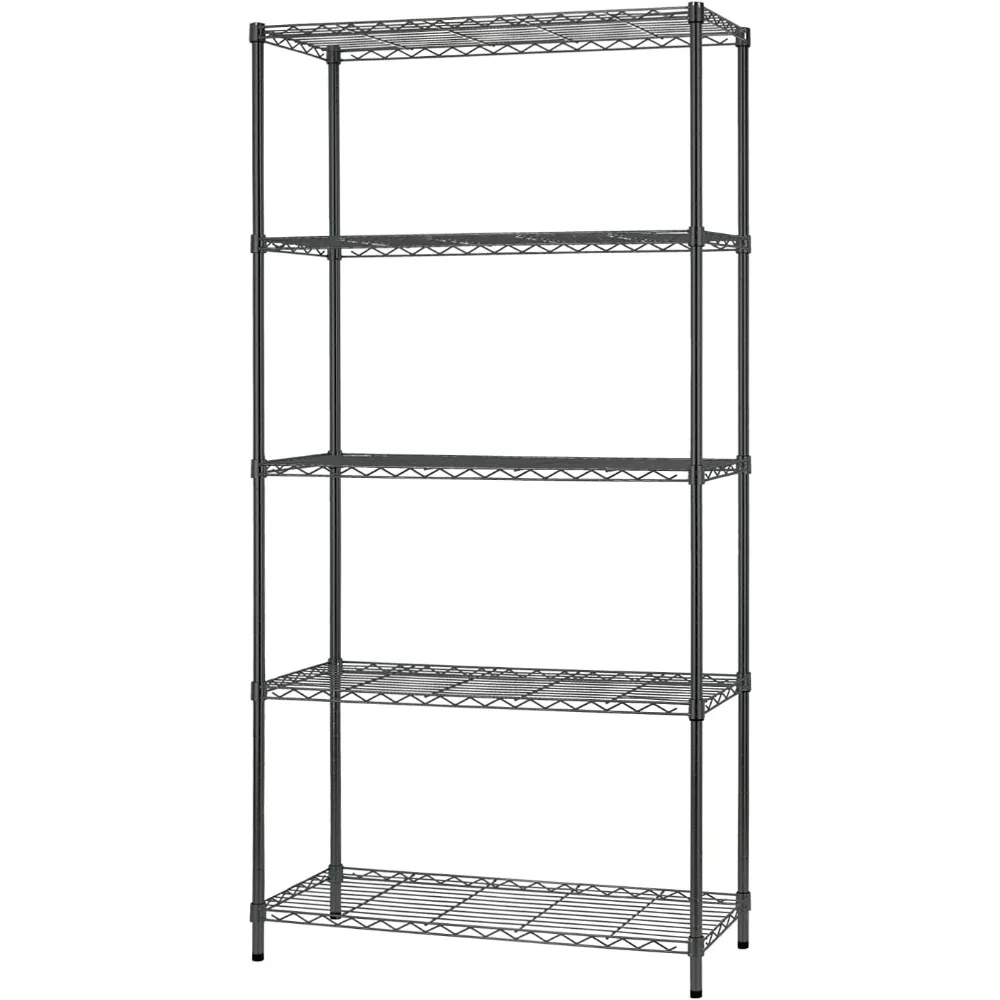 

Wire Shelving Unit Commercial Metal Shelf with 5 Tier Adjustable Layer Rack Strong Steel for Restaurant Garage Pantry Kitchen