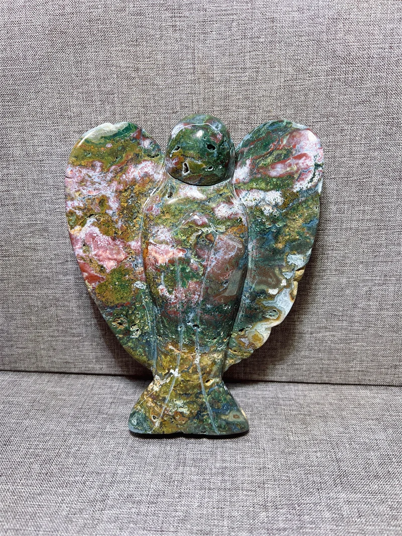 

Natural Ocean Angle Free Form Crystal QuartzSea Stone Mineral Madagascar Healing Palm Workmanship Ornament Carving Chip