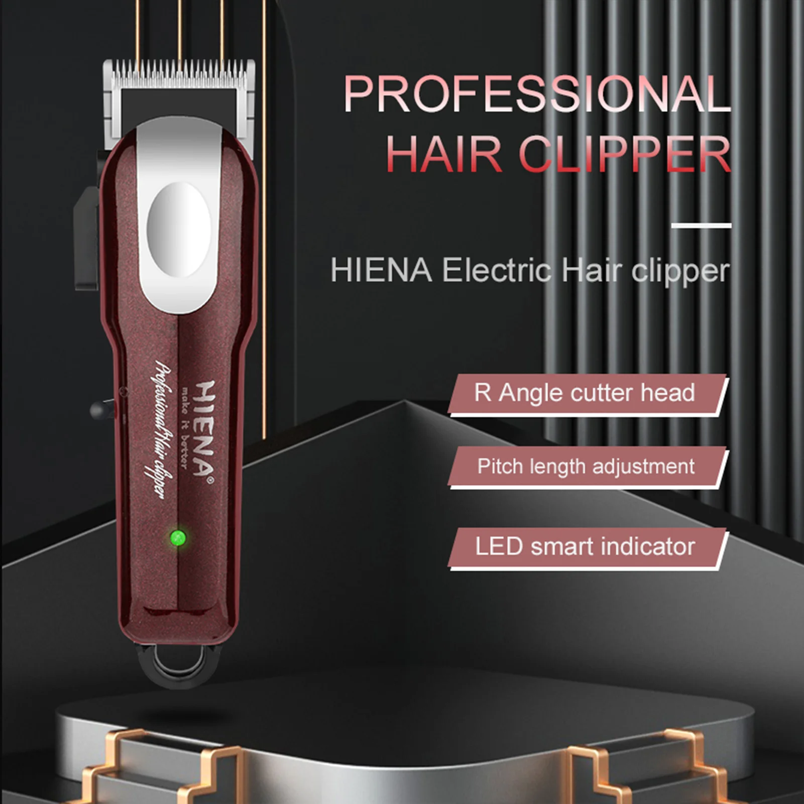 HIENA Tagliacapelli professionale per barbiere Tagliacapelli elettrico senza fili Tagliacapelli elettrico Tagliacapelli potente Rasoio da barba_voghion.com